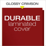 Oxford® Laminated 2-Pocket Portfolios, Crimson