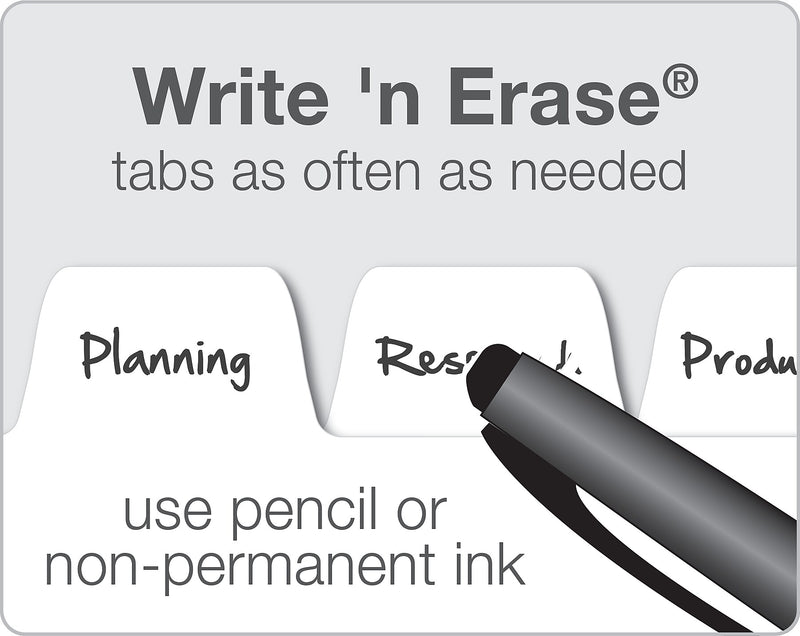 Cardinal Write & Erase Paper Dividers, 5-Tab, White (CRD84270CB)