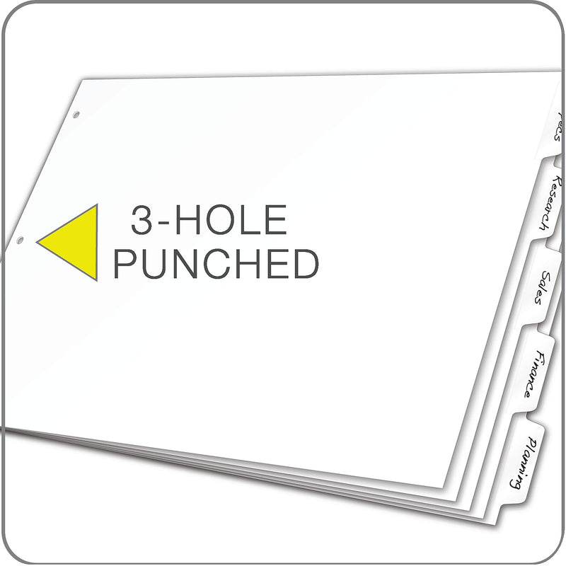 Cardinal Write & Erase Paper Dividers, 5-Tab, White (CRD84270CB)