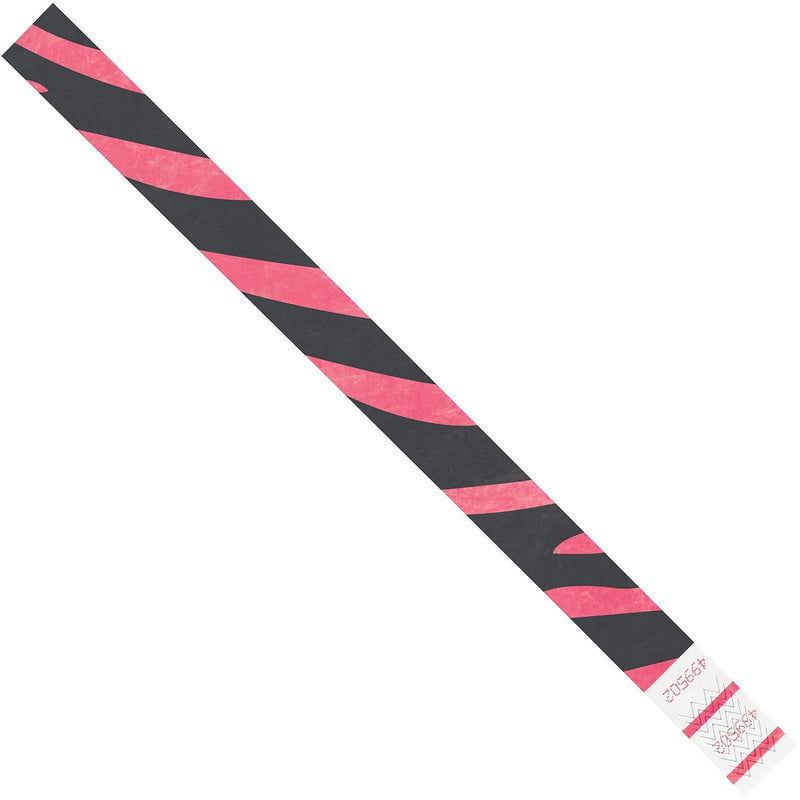 Tyvek® Wristbands, 3/4" x 10", Pink Zebra Stripe, 500/Case (WR108PK)