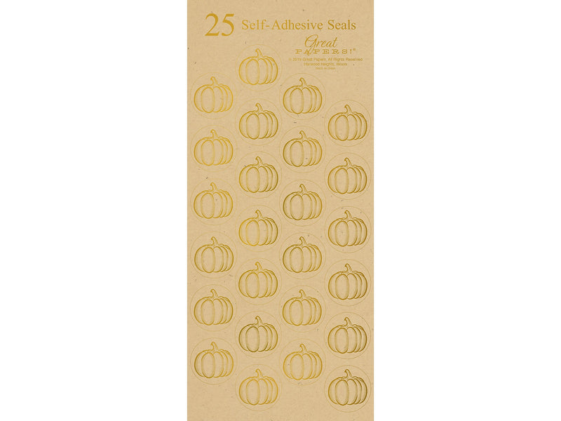 Great Papers! Fall Pumpkins Seasonal Seal, Kraft, 25/Sheet (2019036)