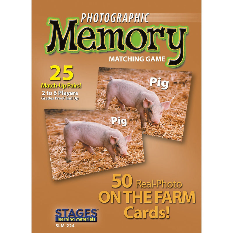 Stages Learning Materials Photographic Memory Matching Game, On the Farm, Grades PreK+ (SLM224)