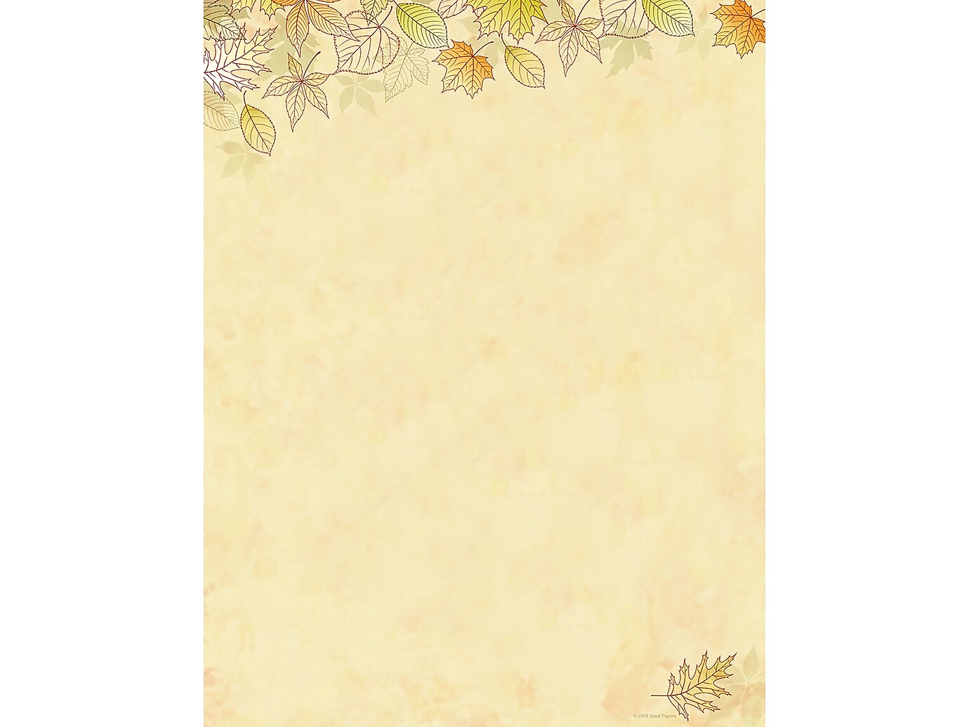 Great Papers! Crispy Fall Leaves Holiday Letterhead, Multicolor, 80/Pack (2019089)