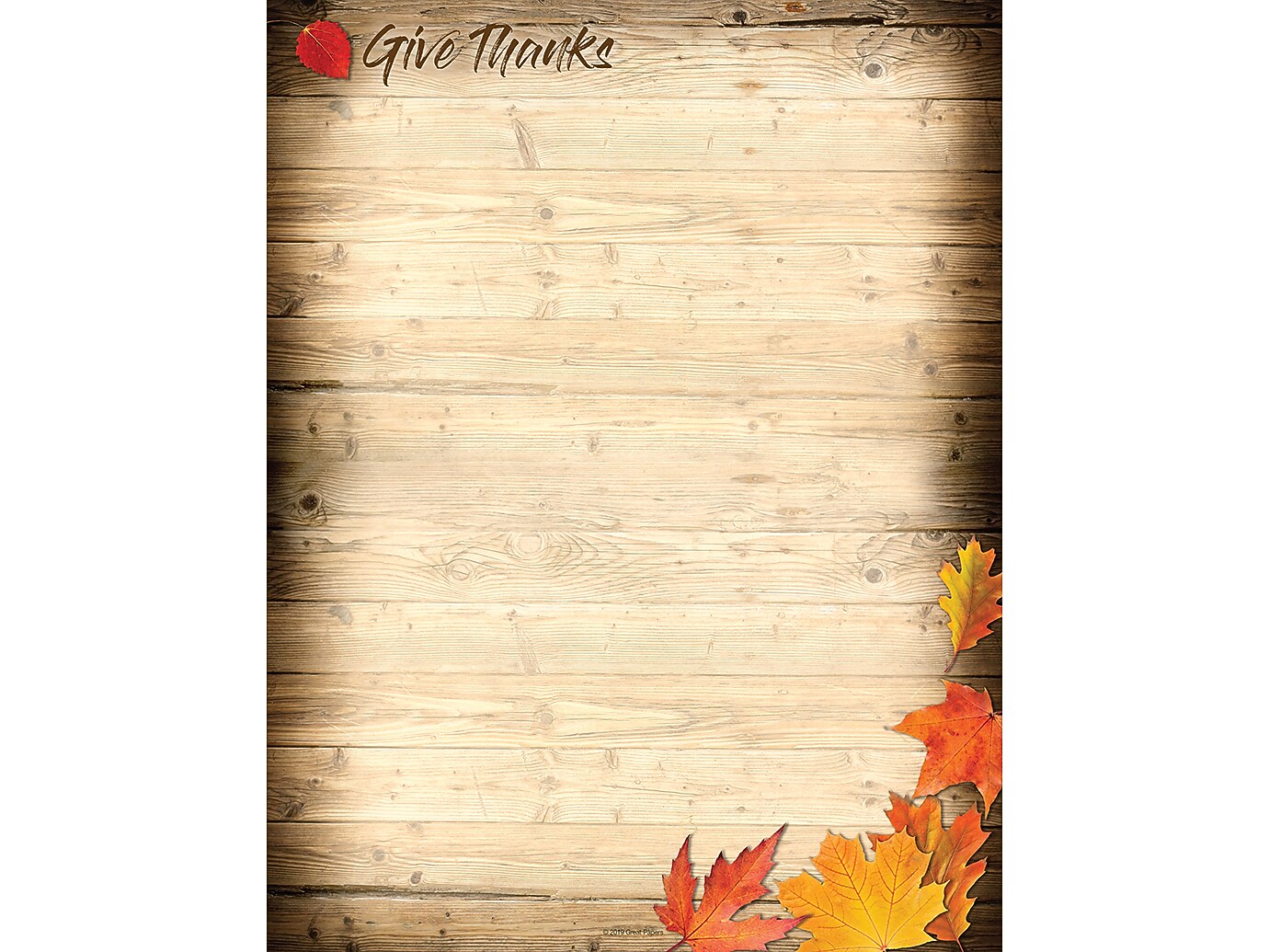 Great Papers! Give Thanks Holiday Letterhead, Multicolor, 80/Pack (2019097)