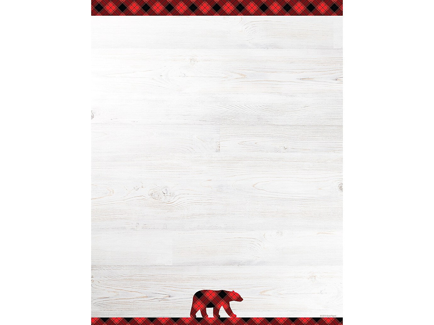 Great Papers! Black Buffalo Plaid Seasonal Letterhead, White, 80/Pack (2019119)