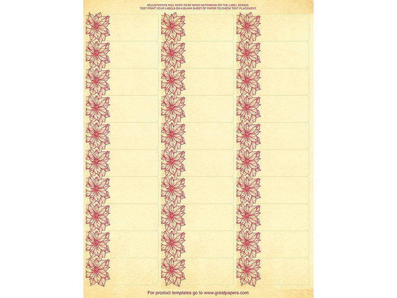 Great Papers! Poinsettia Holiday Address Label, Beige, 120/Pack (2019102)