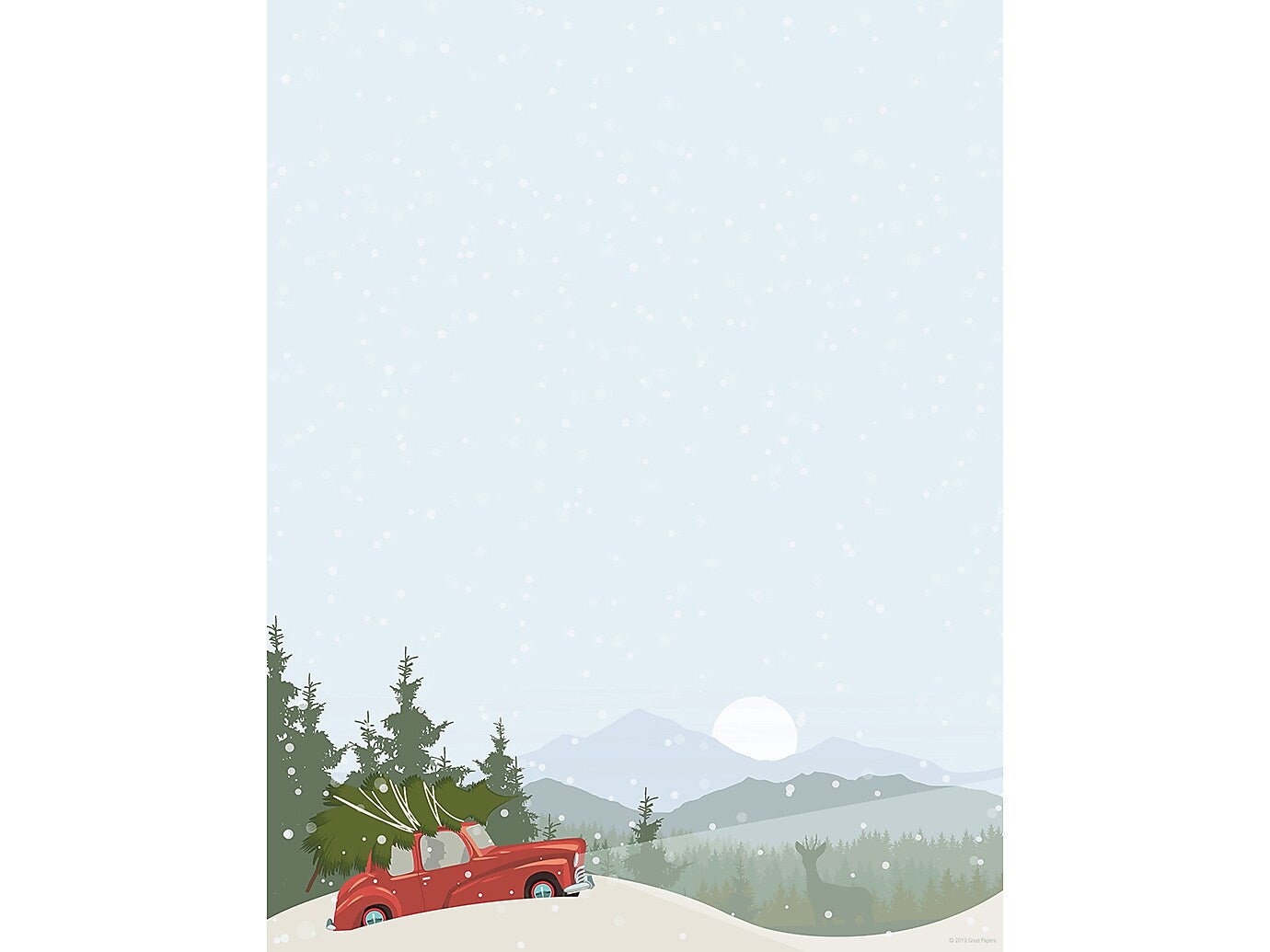 Great Papers! Christmas Memory Holiday Letterhead, Blue, 80/Pack (2019115)
