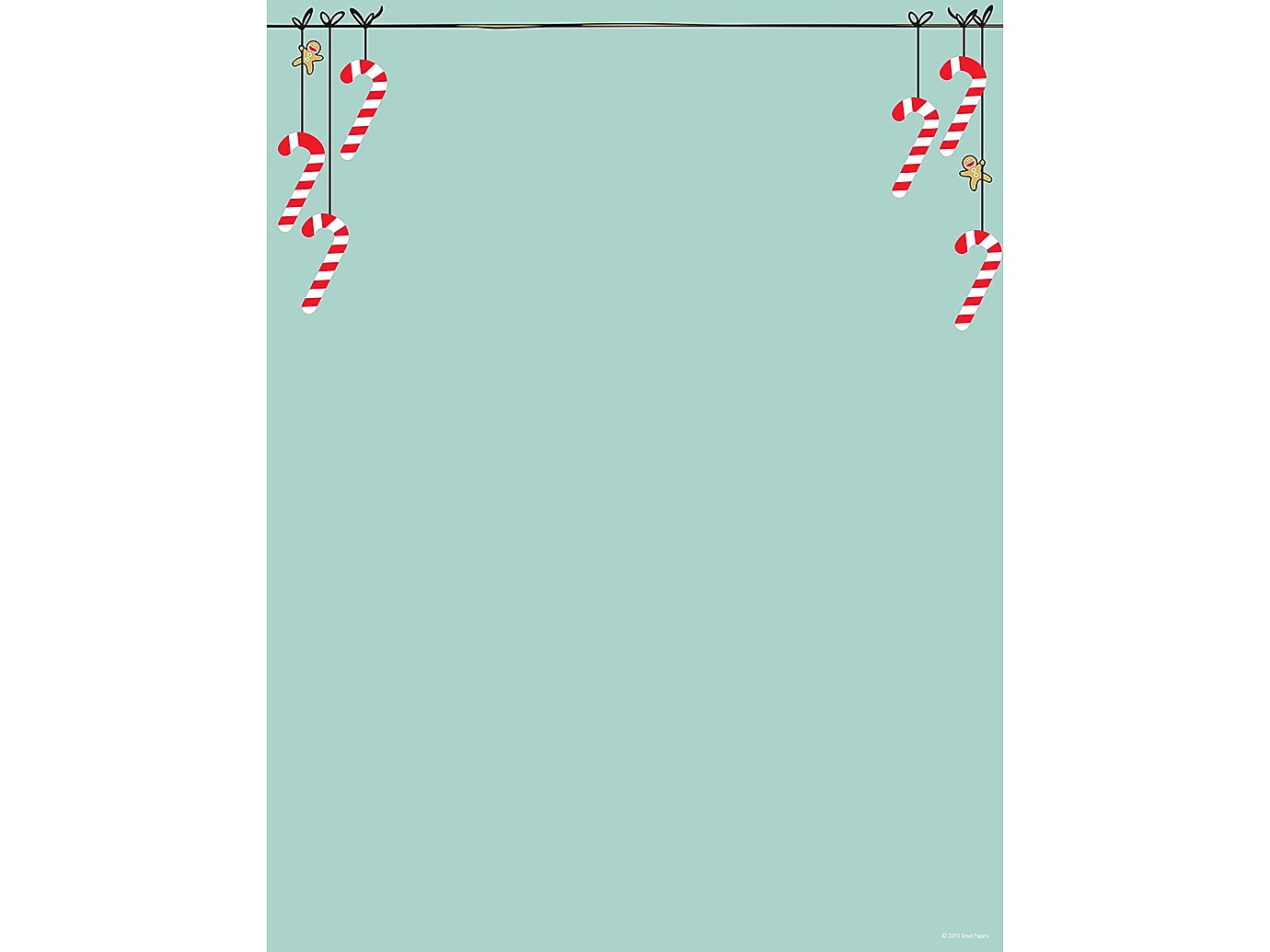 Great Papers! Minty Candy Cane Holiday Letterhead, Mint, 80/Pack (2019107)