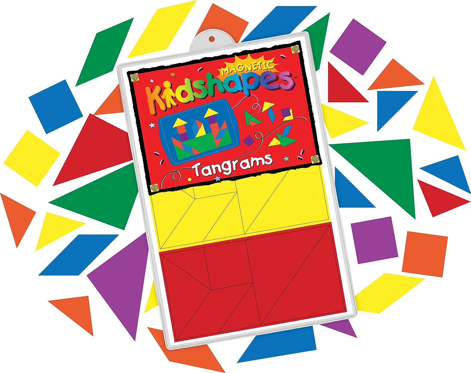 Barker Creek Learning Magnets Kidshapes, Tangrams, 42 Magnetic Pieces/Pack (LM2305)