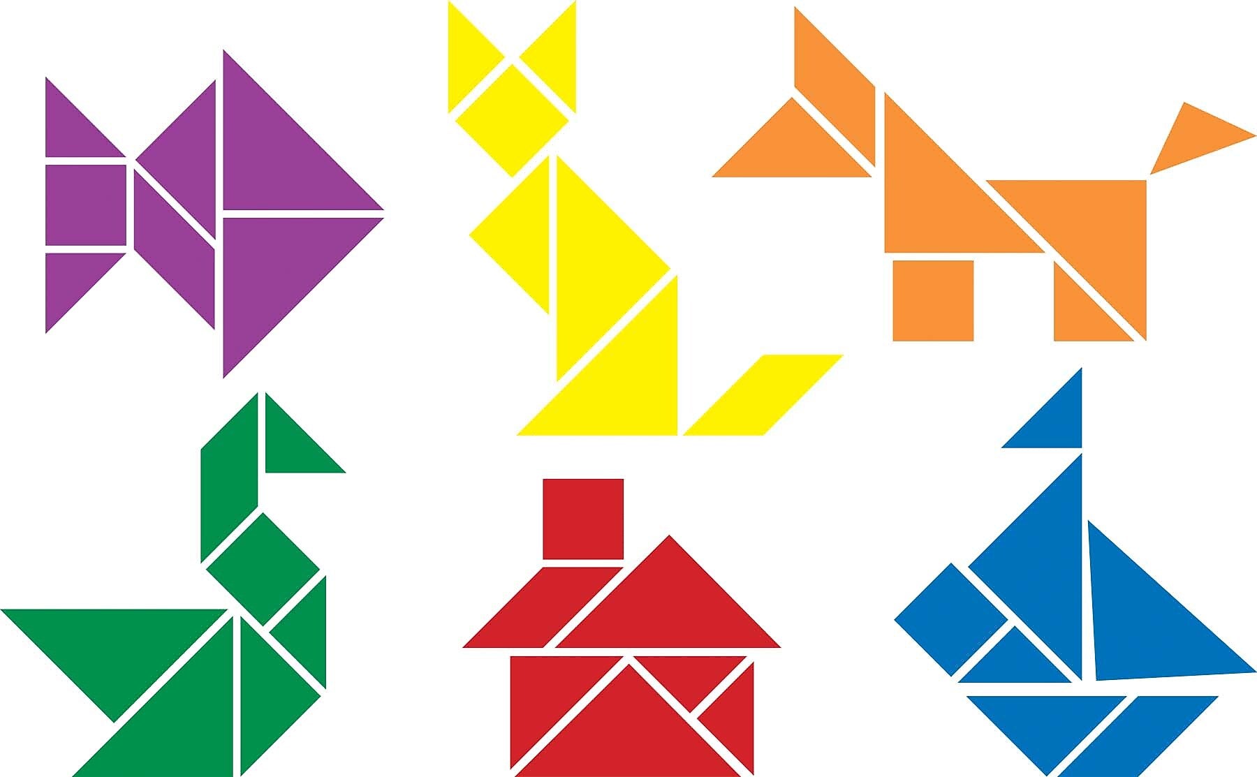 Barker Creek Learning Magnets Kidshapes, Tangrams, 42 Magnetic Pieces/Pack (LM2305)