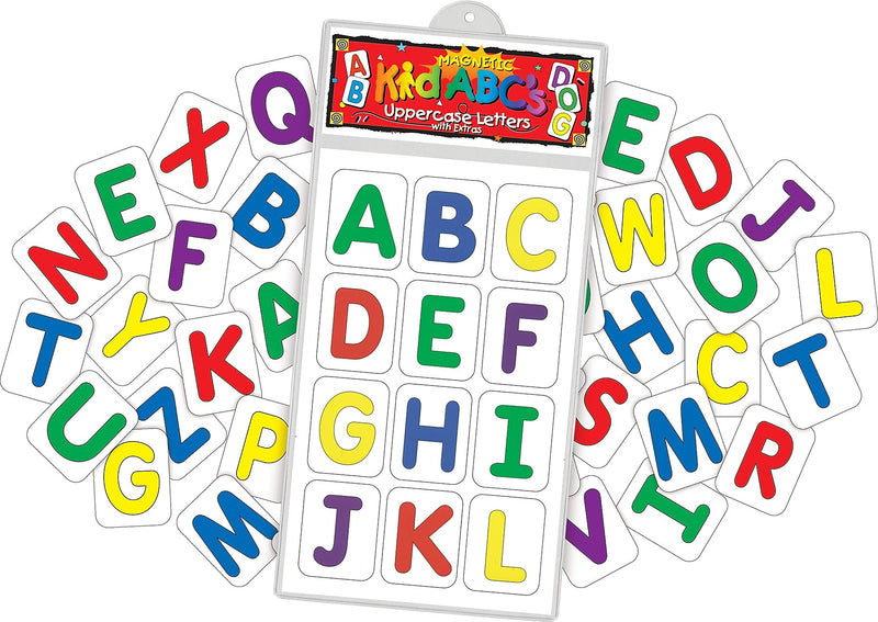 Barker Creek Learning Magnets, Uppercase Letters with extras, 38 Magnetic Pieces/Pack (LM1120)