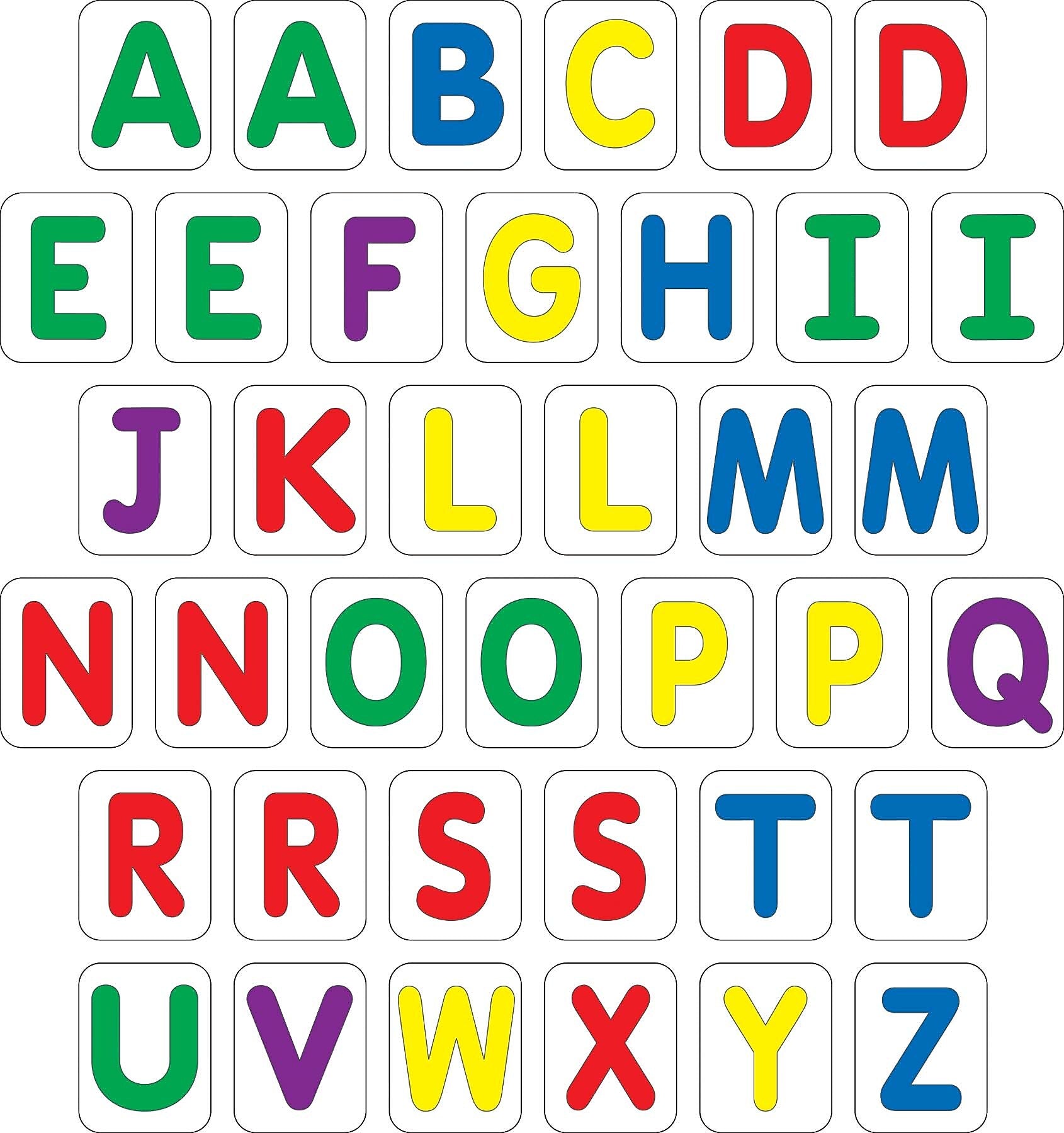 Barker Creek Learning Magnets, Uppercase Letters with extras, 38 Magnetic Pieces/Pack (LM1120)