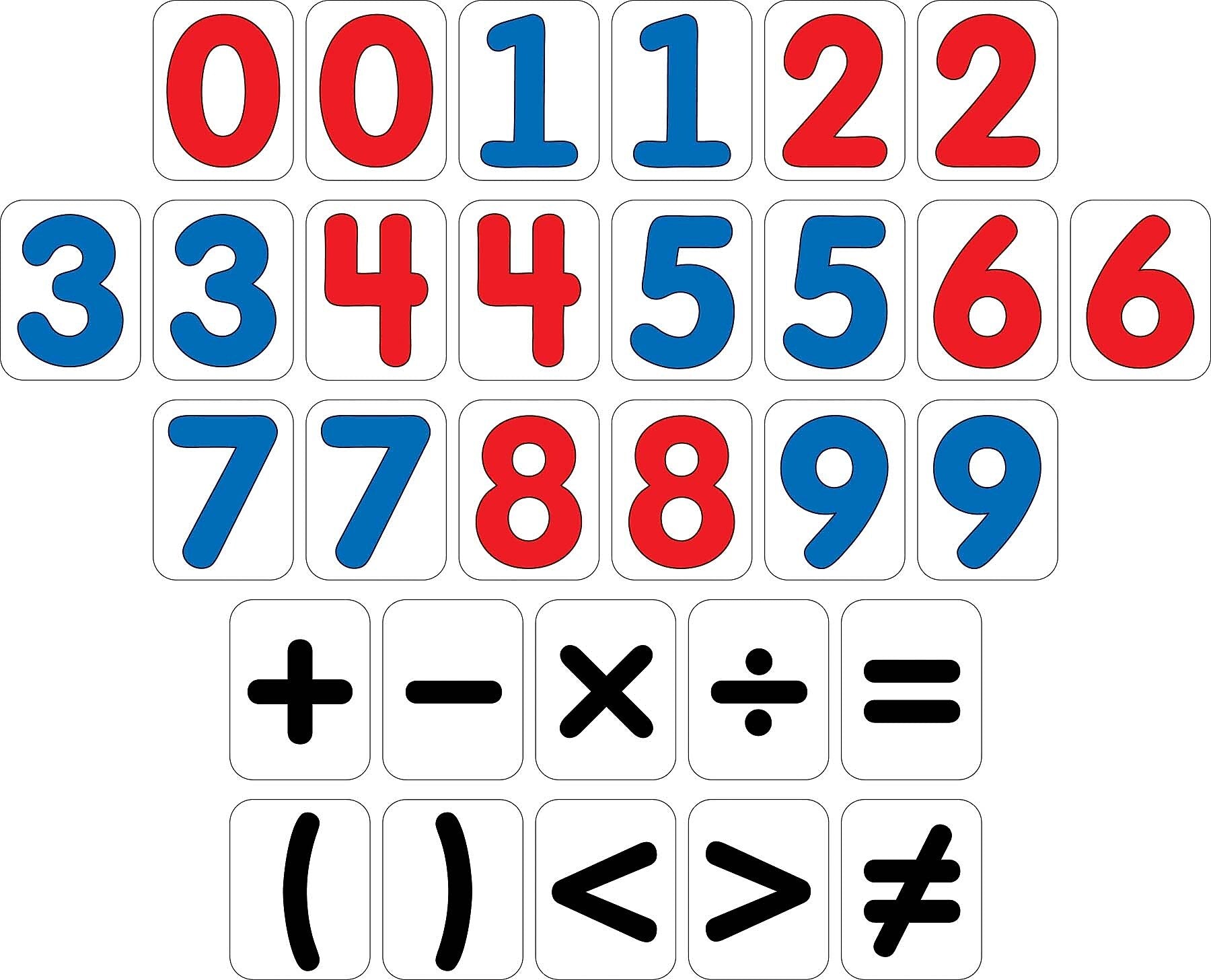 Barker Creek Learning Magnets Numbers and Math Signs, 30 Magnetic Pieces/Pack (LM1305)