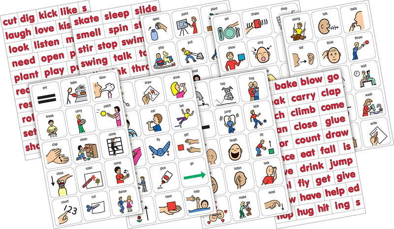 Barker Creek PCS Learning Magnets, 90 Verbs, 180 Magnetic Pieces/Pack (LM3000)
