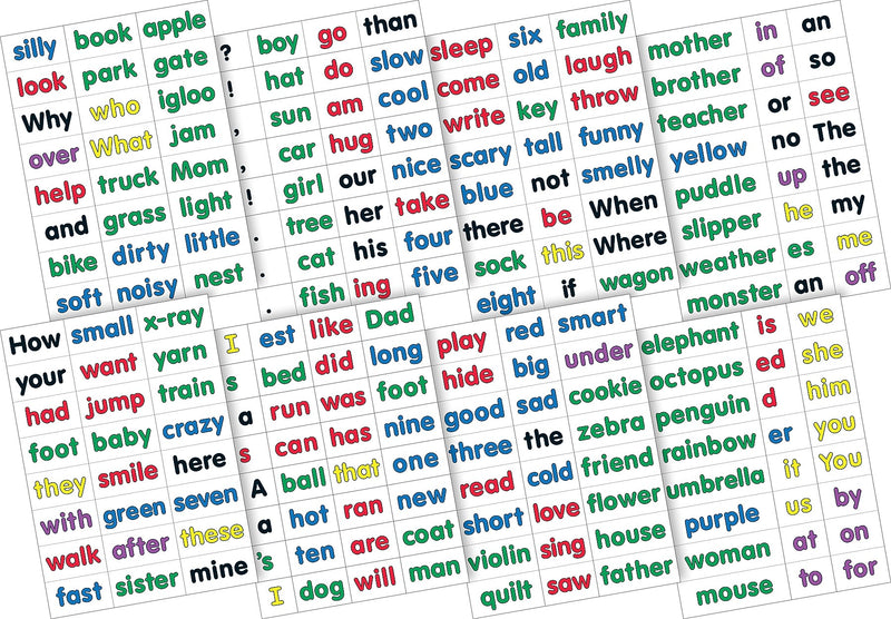 Barker Creek Learning Magnets Kidwords, High Frequency Words, 208 Magnetic Pieces/Pack (LM2600)