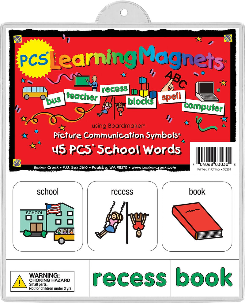 Barker Creek PCS Learning Magnets, 45 School Words, 90 Magnetic Pieces/Pack (LM3030)