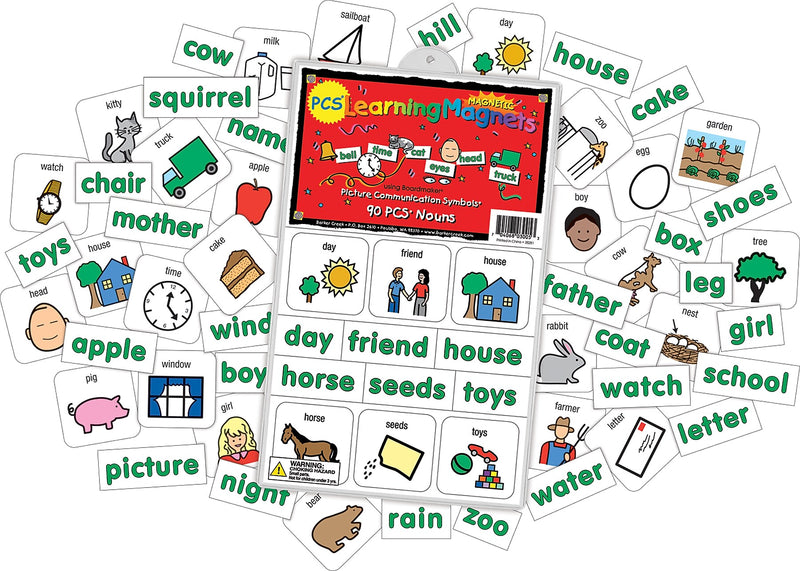 Barker Creek PCS Learning Magnets, 90 Nouns, 180 Magnetic Pieces/Pack (LM3005)