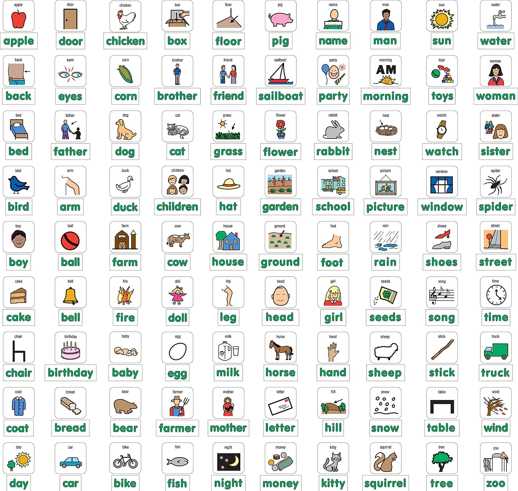 Barker Creek PCS Learning Magnets, 90 Nouns, 180 Magnetic Pieces/Pack (LM3005)