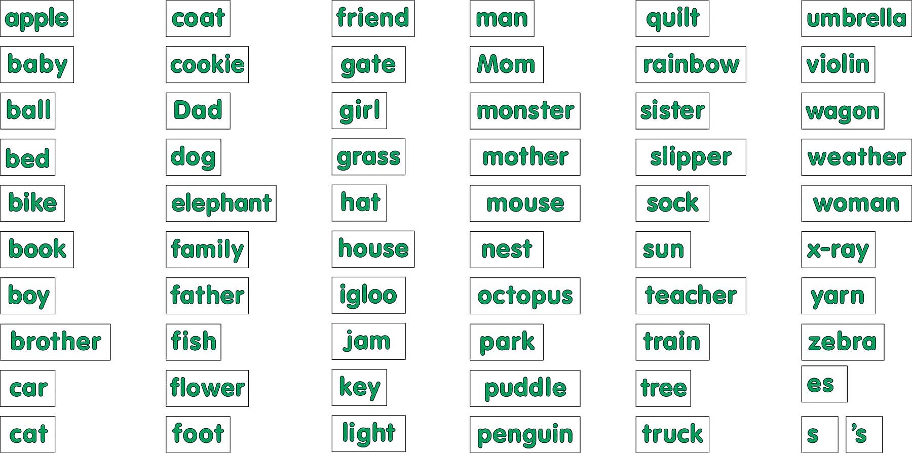 Barker Creek Learning Magnets Kidwords, High Frequency Words, 208 Magnetic Pieces/Pack (LM2600)