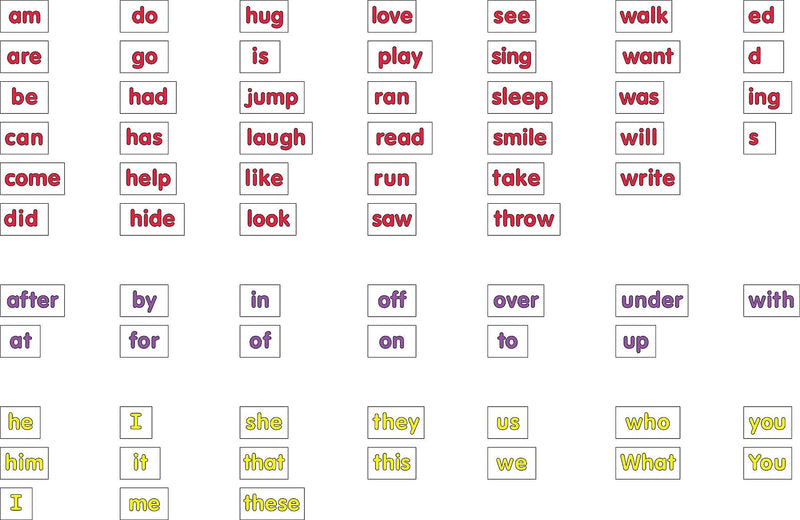Barker Creek Learning Magnets Kidwords, High Frequency Words, 208 Magnetic Pieces/Pack (LM2600)