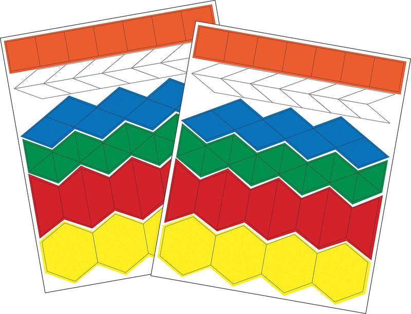 Barker Creek Learning Magnets Kidshapes, Pattern Blocks, 108 Magnetic Pieces/Pack (LM2300)