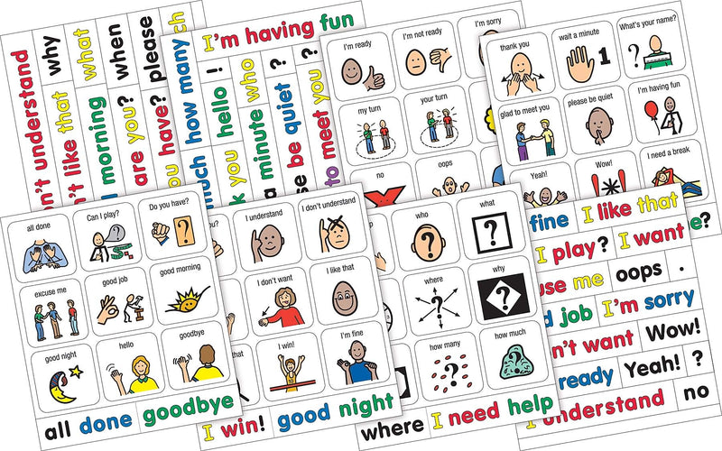 Barker Creek PCS Learning Magnets, 45 Social Phrases & Questions, 90 Magnetic Pieces/Pack (LM3040)