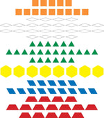 Barker Creek Learning Magnets Kidshapes, Pattern Blocks, 108 Magnetic Pieces/Pack (LM2300)