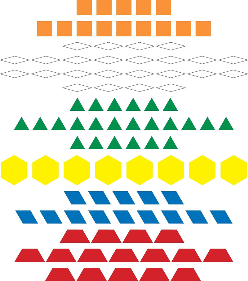 Barker Creek Learning Magnets Kidshapes, Pattern Blocks, 108 Magnetic Pieces/Pack (LM2300)