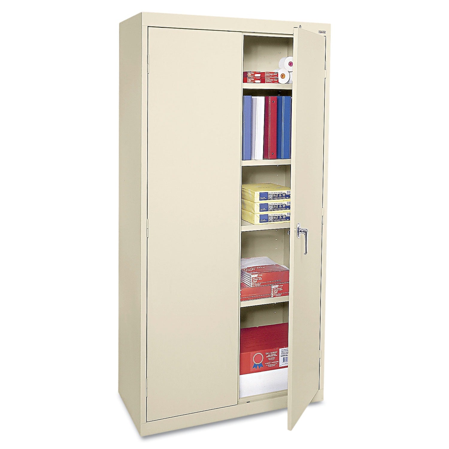 Alera 72" Steel Storage Cabinet with 4 Shelves, Putty (ALECME7218PY)