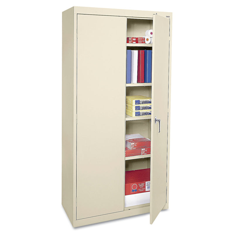 Alera 72" Steel Storage Cabinet with 4 Shelves, Putty (ALECME7218PY)