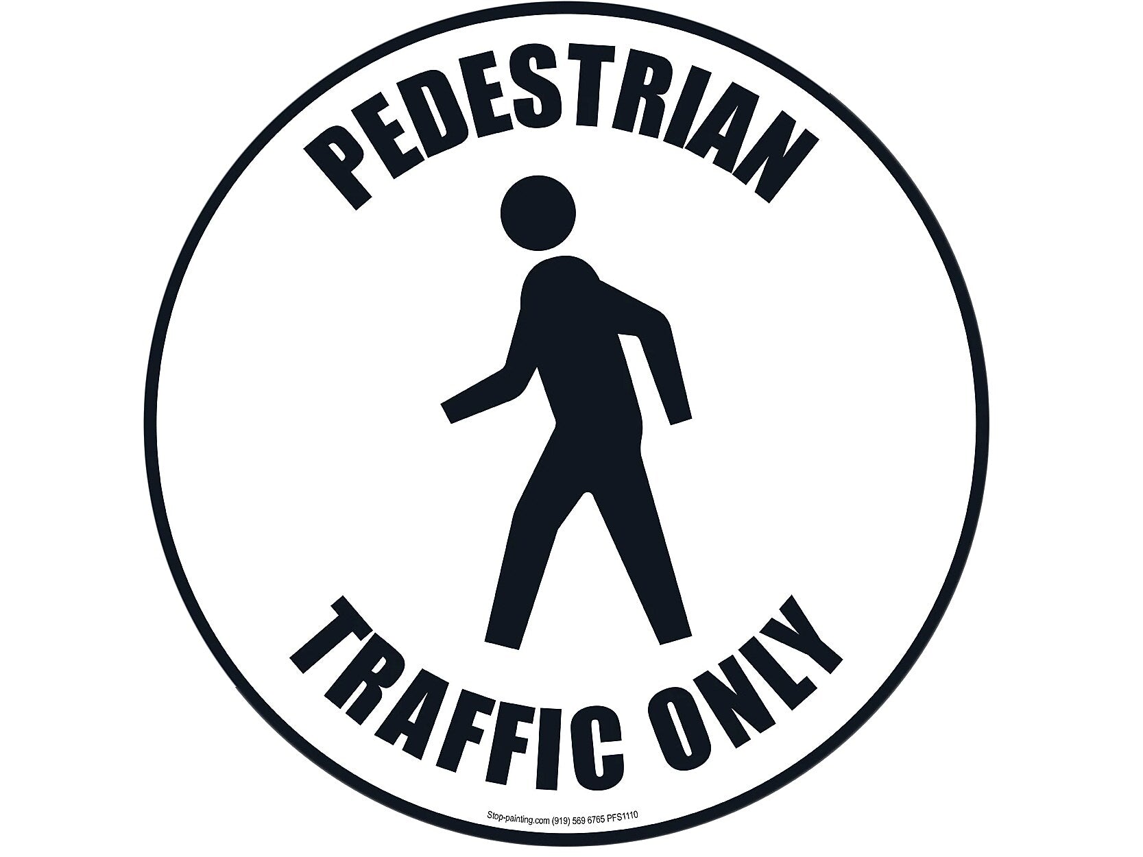 Stop-Painting Safety Awareness Floor Sign, White/Black (RFS1111)