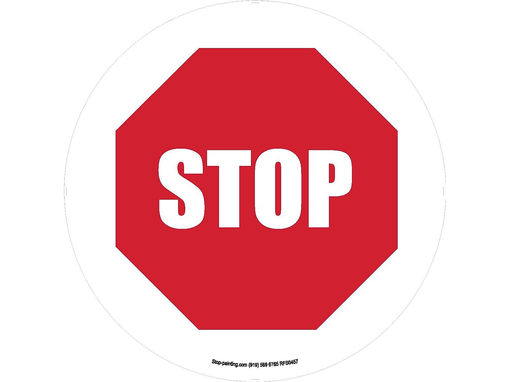 Stop-Painting Keep Away Floor Sign, White/Red (RFS0457)