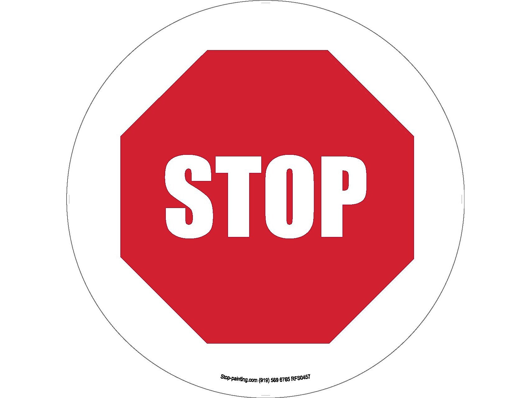 Stop-Painting Keep Away Floor Sign, White/Red (RFS0459)
