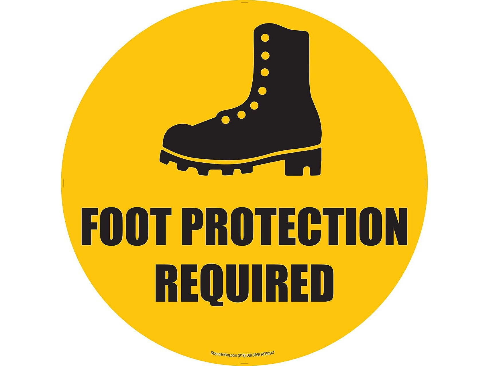 Stop-Painting Safety Awareness Floor Sign, Black/Yellow (RFS0547)