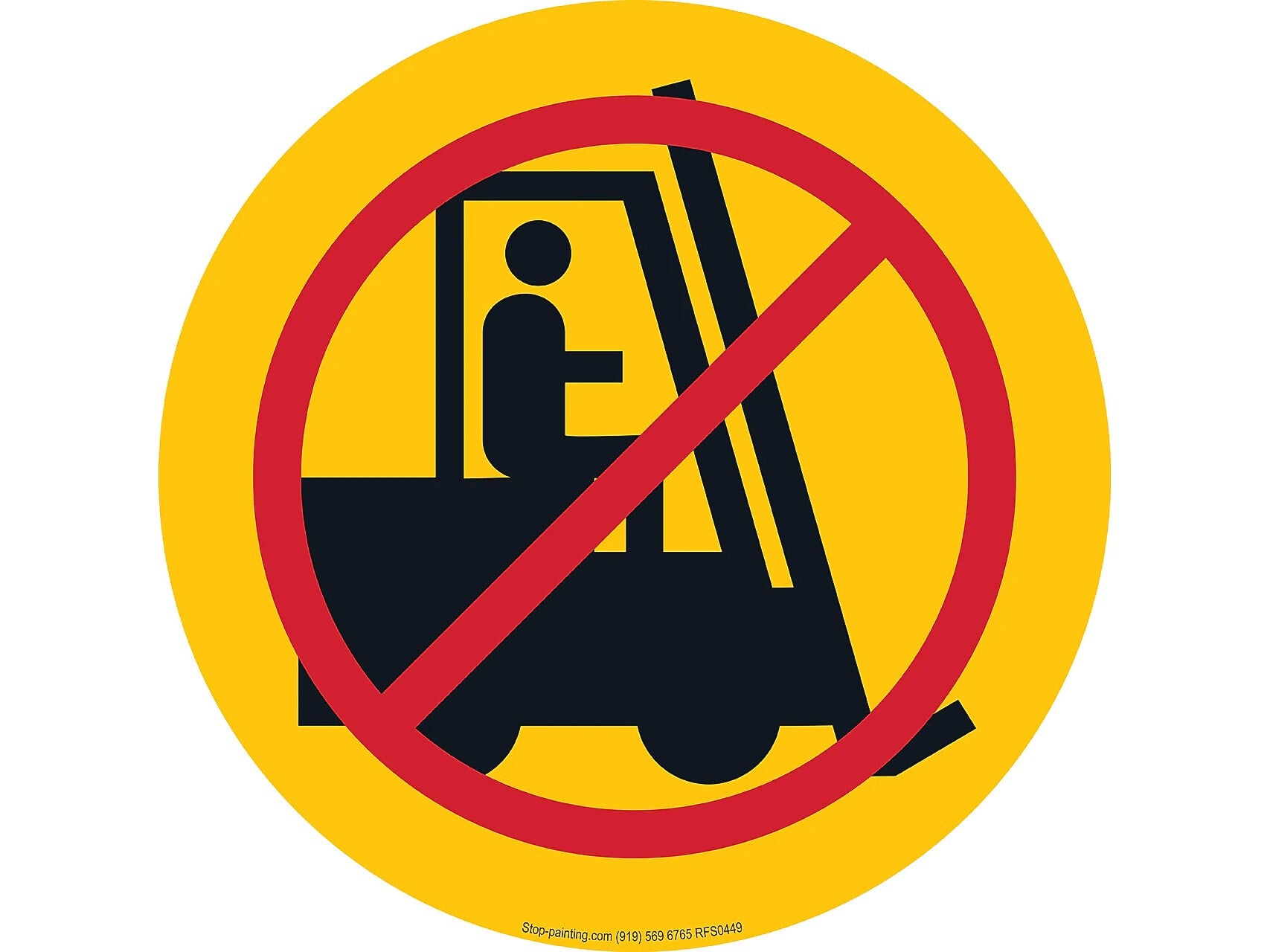 Stop-Painting No Forklift Floor Sign, Black/Yellow/Red (RFS0447)