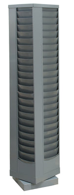 Durham Swivel-Style Steel Literature Organizers, 88 Pocket, 66"H x 14.12"W x 14.12"D, Grey (415-95)