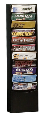 Durham Con-Tur Literature Holder, 36" x 9 3/4", Wall Mounted, Black Steel (402-08)