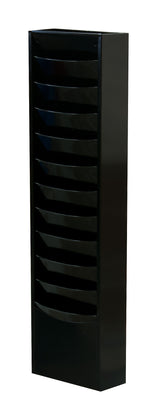 Durham Con-Tur Literature Holder, 36" x 9 3/4", Wall Mounted, Black Steel (402-08)