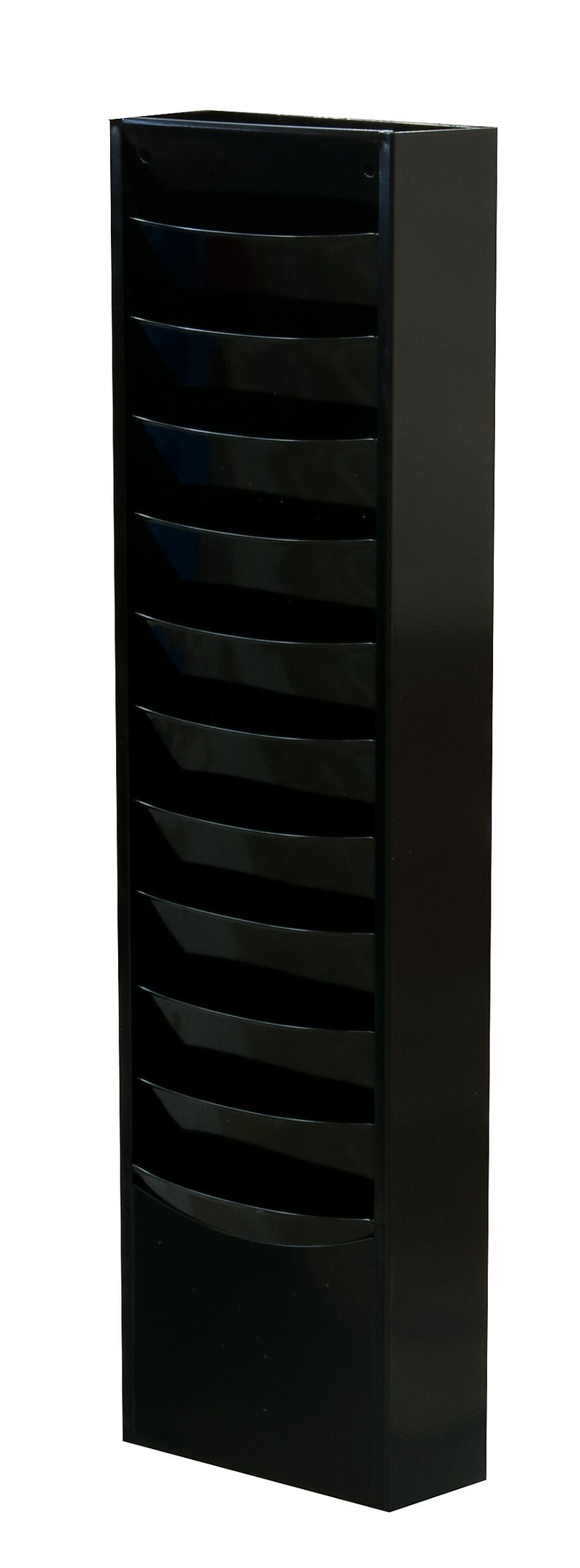 Durham Con-Tur Literature Holder, 36" x 9 3/4", Wall Mounted, Black Steel (402-08)