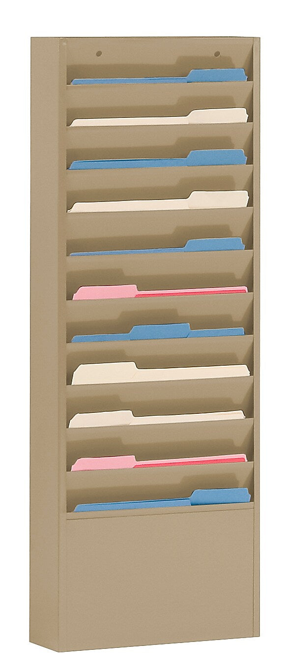 Durham Literature Holder, 36" x 13 1/4", Wall Mounted, Tan Steel (405-75)