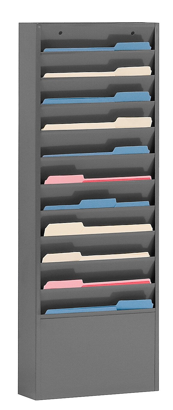 Durham Literature Holder, 36" x 13 1/4", Wall Mounted, Gray Steel (405-95)