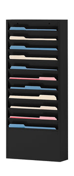 Durham Literature Holder, 26 1/4" x 13 1/4", Wall Mounted, Black Steel (406-08)