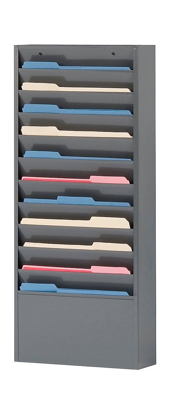 Durham Literature Holder, 26 1/4" x 13 1/4", Wall Mounted, Gray Steel (406-95)