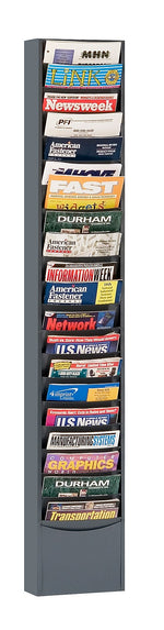 Durham Literature Holder, 58" x 13 1/4" , Wall Mounted, Gray Steel (411-95)