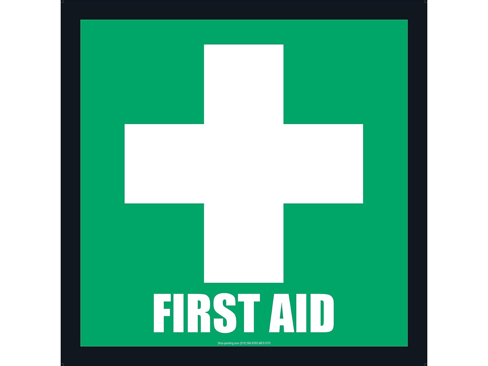 Stop-Painting Medical Equipment Floor Sign, Green/White (IN-40-961)