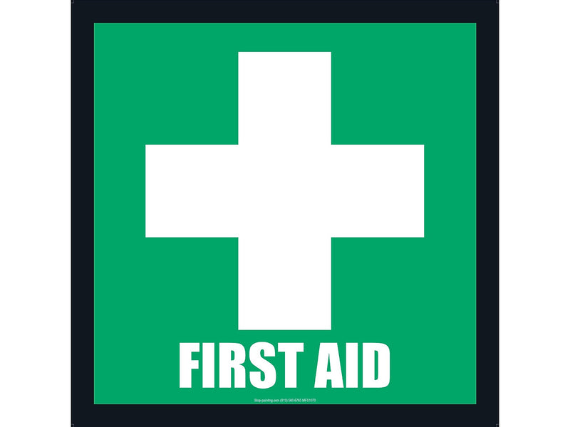 Stop-Painting Medical Equipment Floor Sign, Green/White (IN-40-961)