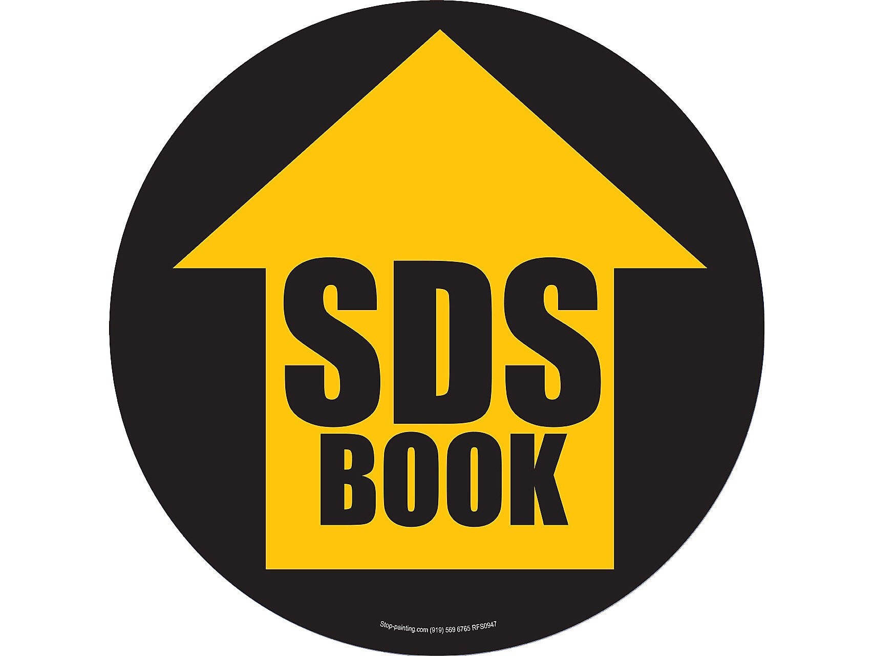 Stop-Painting Safety Awareness Floor Sign, Black/Yellow (IN-40-963)
