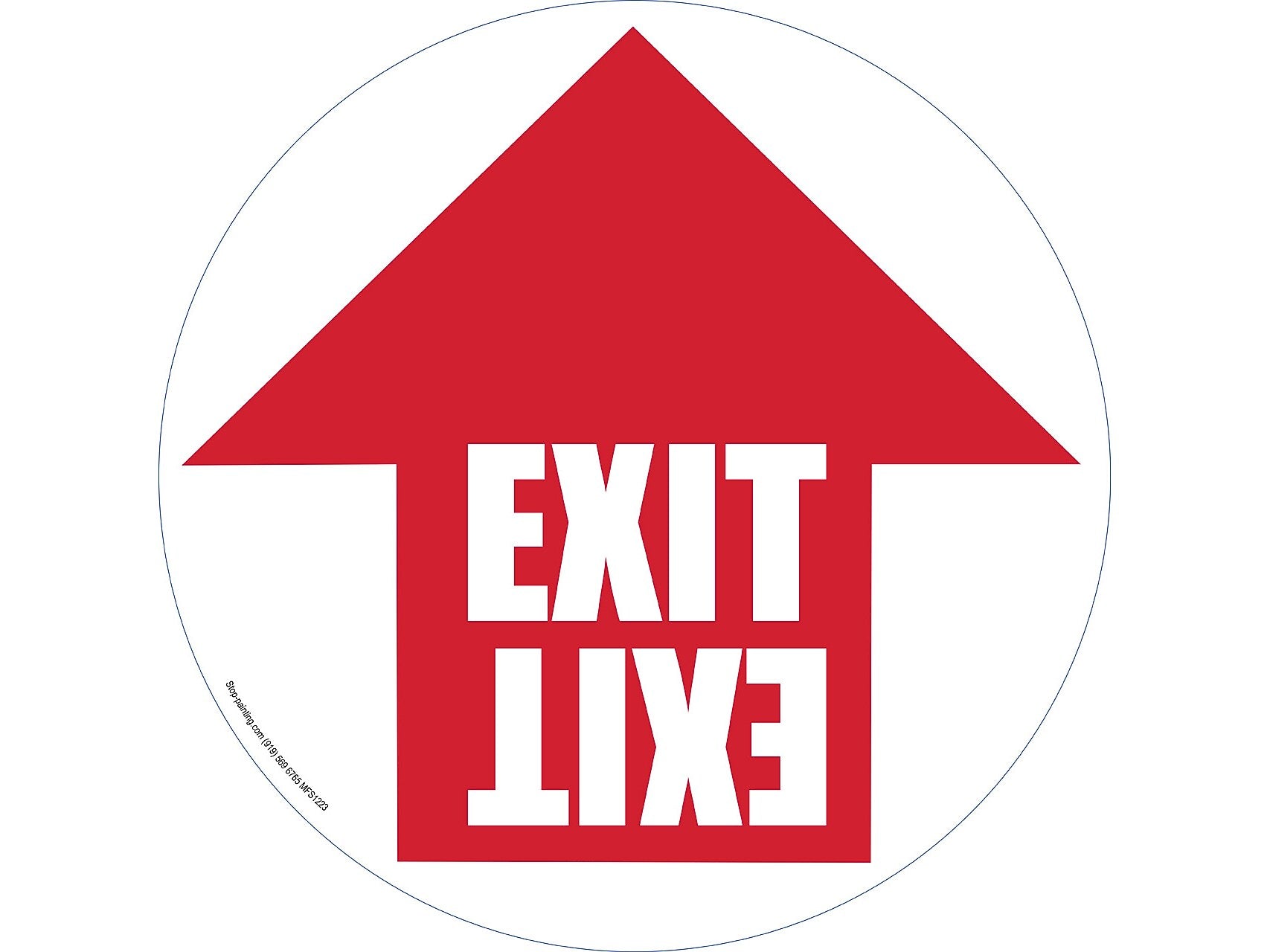 Stop-Painting Safety Awareness Floor Sign, White/Red (RFS1222)