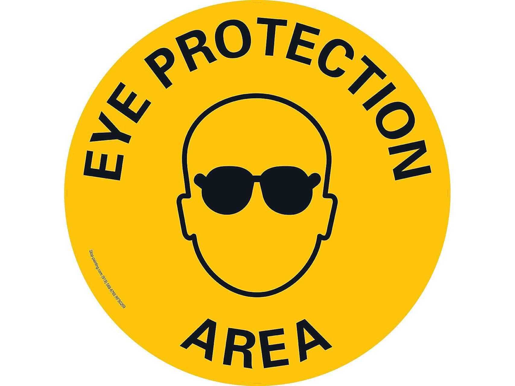 Stop-Painting Personal Protection Floor Sign, Yellow/Black (RFS0269)