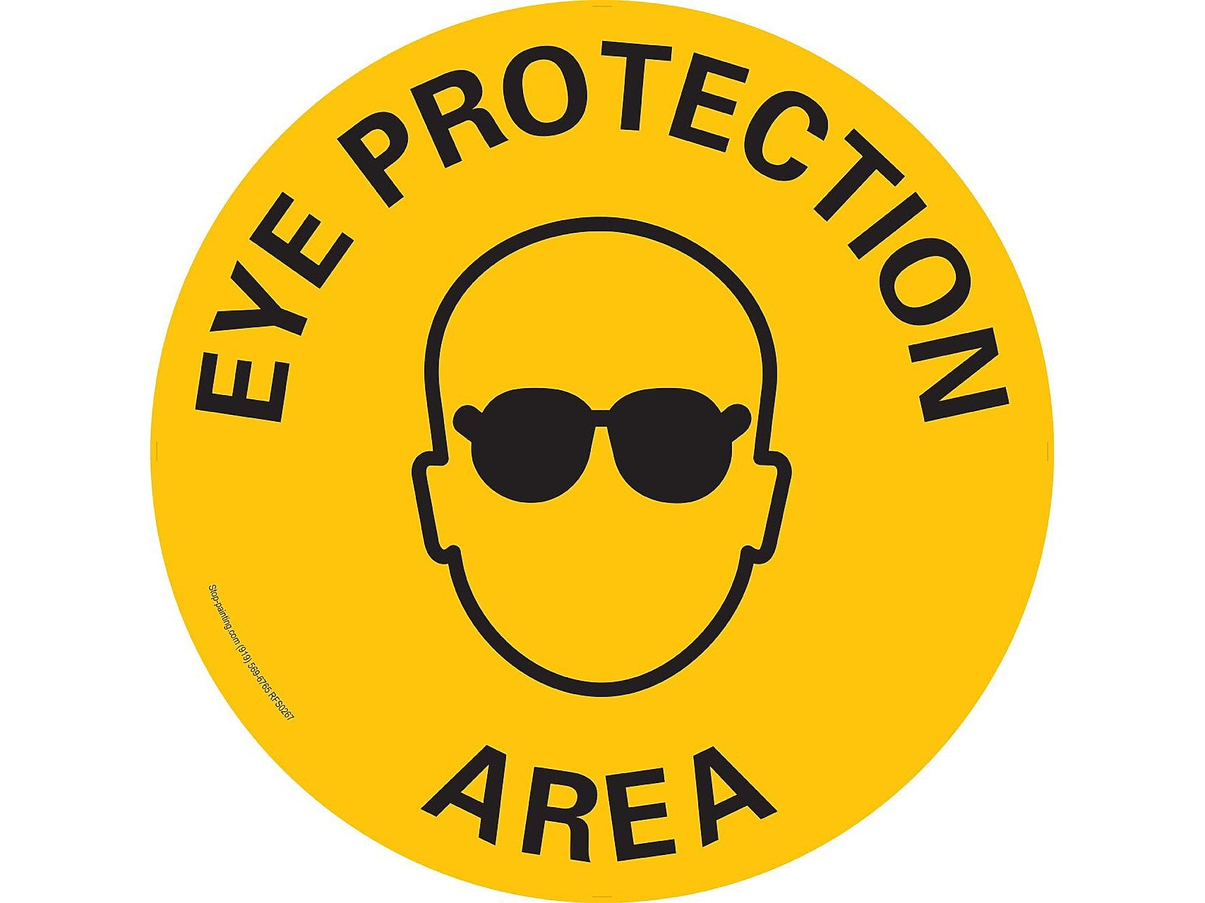 Stop-Painting Personal Protection Floor Sign, Yellow/Black (RFS0267)